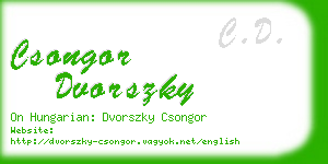 csongor dvorszky business card